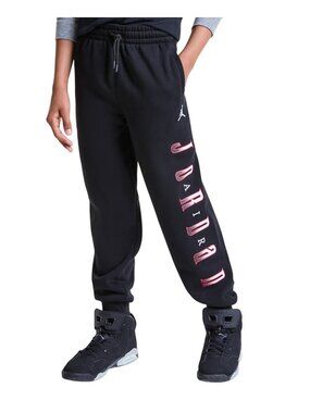 NWT Jordan Boys Gamet Closed Hem Fleece Joggers Black XL